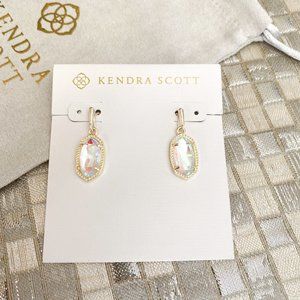 Kendra Scott Lee Earrings Gold Dichroic Glass